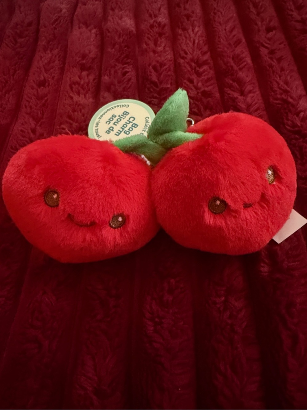 Plush Red Tomato Pair Bag Charm/Keychain